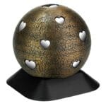 Silver hearts pet urn