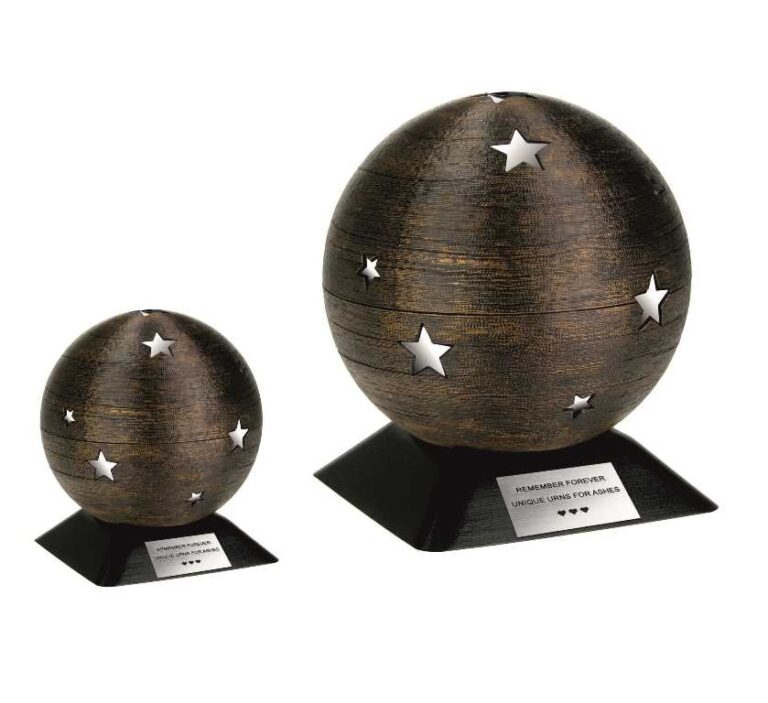 Stars uns set large and keepsake, Silver stars urn for ashes