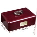 art wood hearts urn size