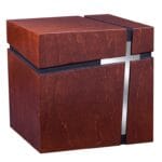 artistic box for ashes with cross