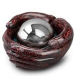 artistic urn for baby, An artistically painted urn with a cracked effect for a child