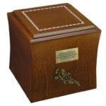 ashes box with calla lily and plaque