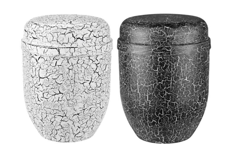 black and white urn