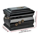 black granite urn size