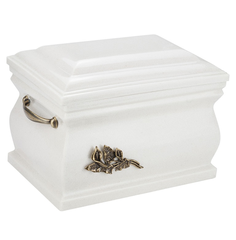classic white cremation urn