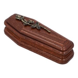coffin keepsake urn with rose