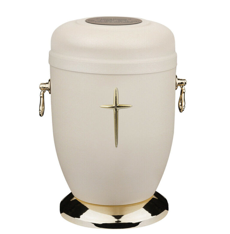 cremate white urn