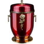 cremation urn for ashes red rose