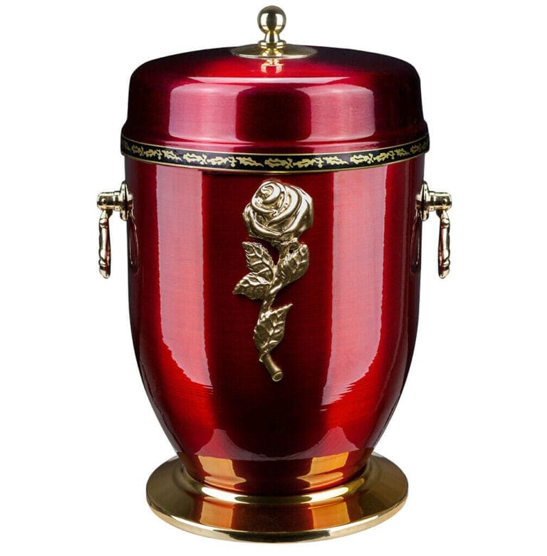 cremation urn for ashes red rose