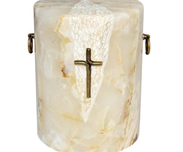 stone adult urn for ashes, cross stone urn, Permanent Burial Urns