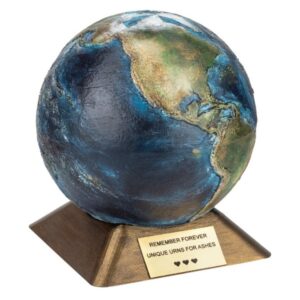 earth globe urn for ashes
