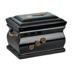 Black granite cremation urn for adult ashes for burial, engraved black cremation urn