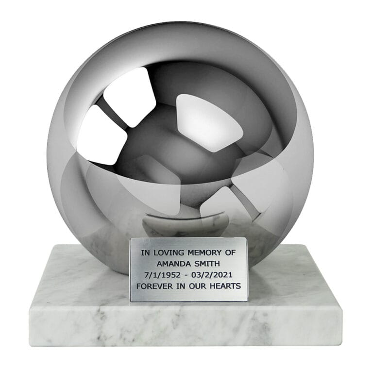 engraved stainless steel urn