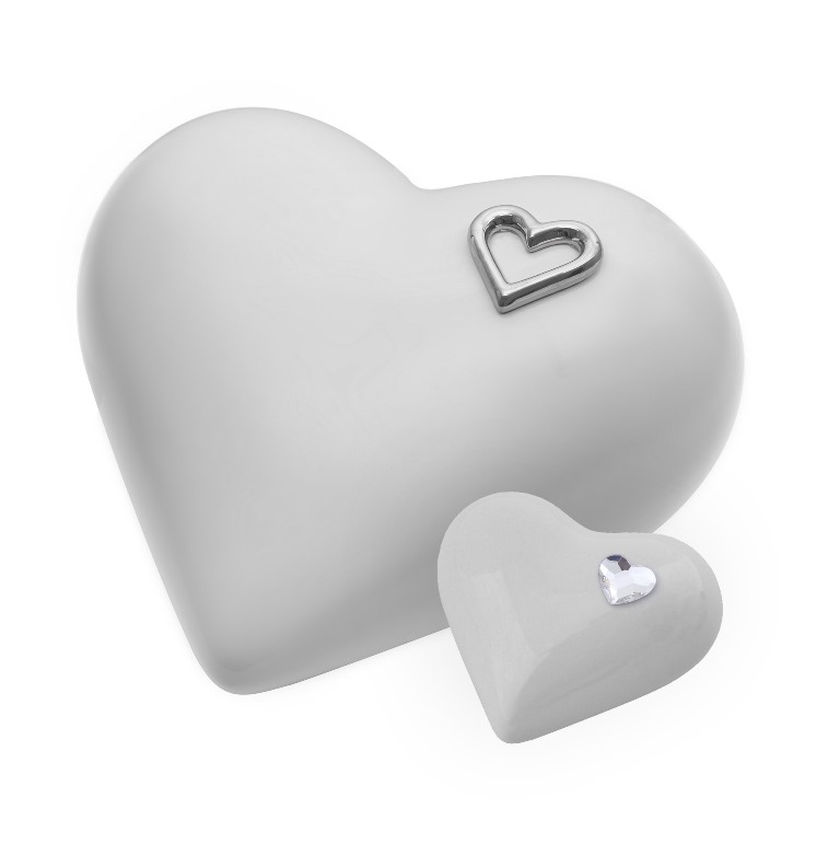 heart-shaped cremation urn