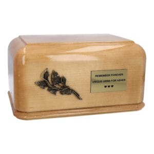 Natural wooden cremation urn
