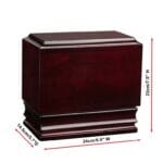 mahogany burial urn size