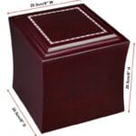 mahogany casket size