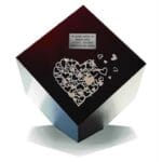 mahogany geometric urn for ashes