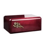 mahogany urn with calla lily