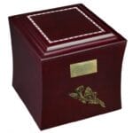 mahogany wooden urn with calla lily, Mahogany urn with calla lily flower