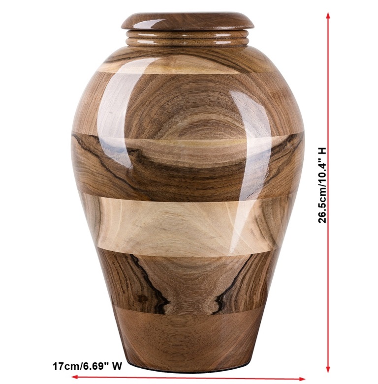 medium walnut wood urn size
