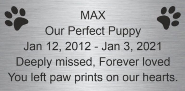pet memorial plaque