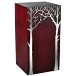 plain urn with trees