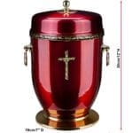 red metal urn size