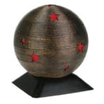 red stars urn, Urn for ashes with red stars