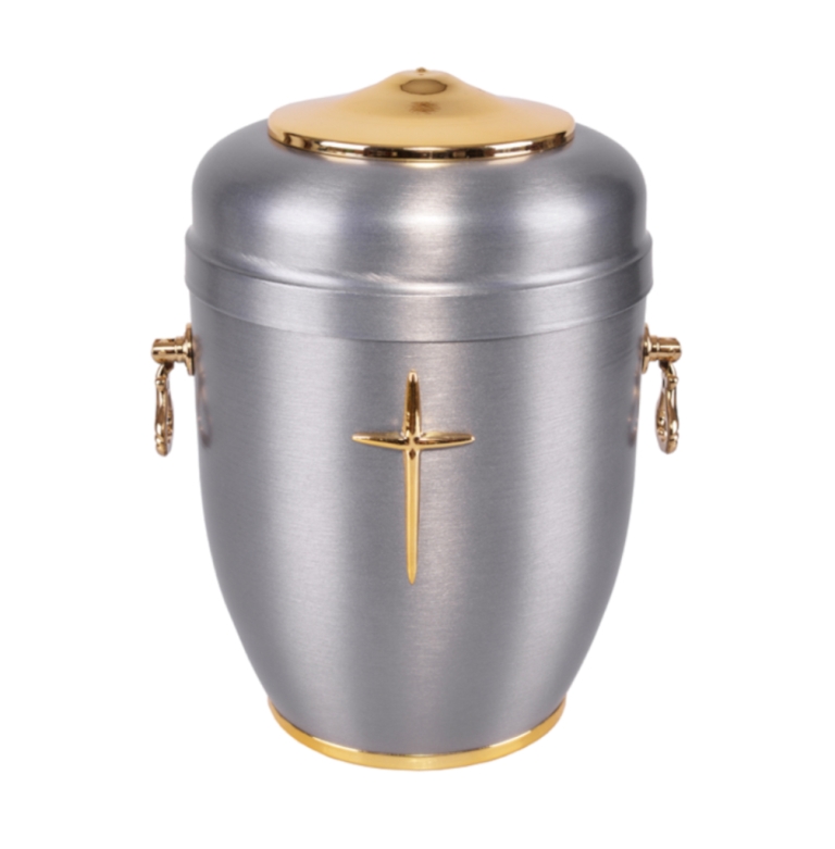 silver funeral urn for ashes