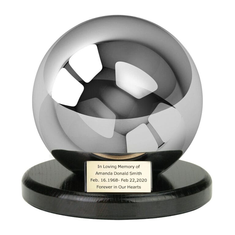 silver sphere urn