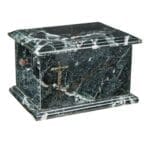 stone cremation urn with cross