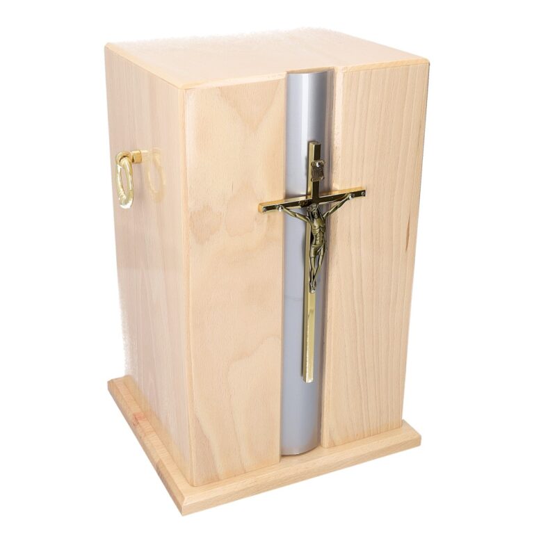 urn for ashes with cross