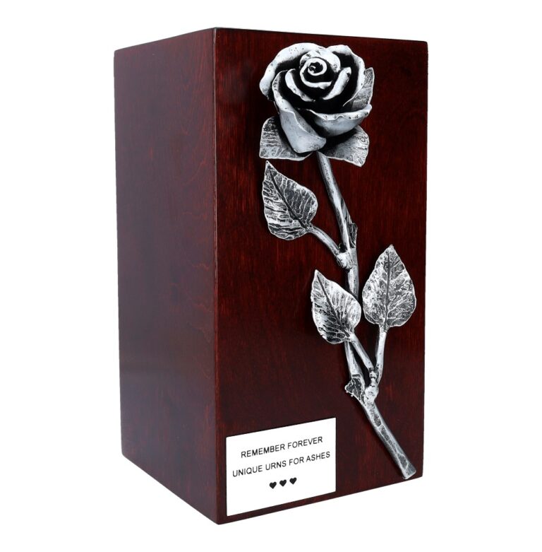 cremation urn with rose