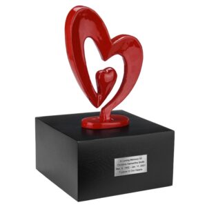 Heart Figurine Cremation Urn, urn with a heart figurine, heart urn