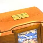 urn with photo memorial plaque