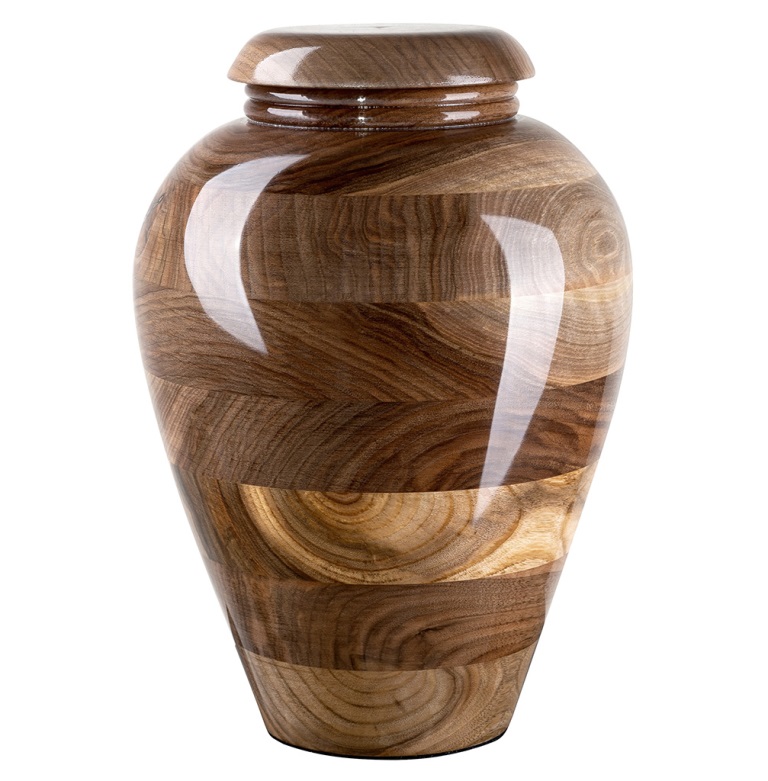 walnut wood cremation urn