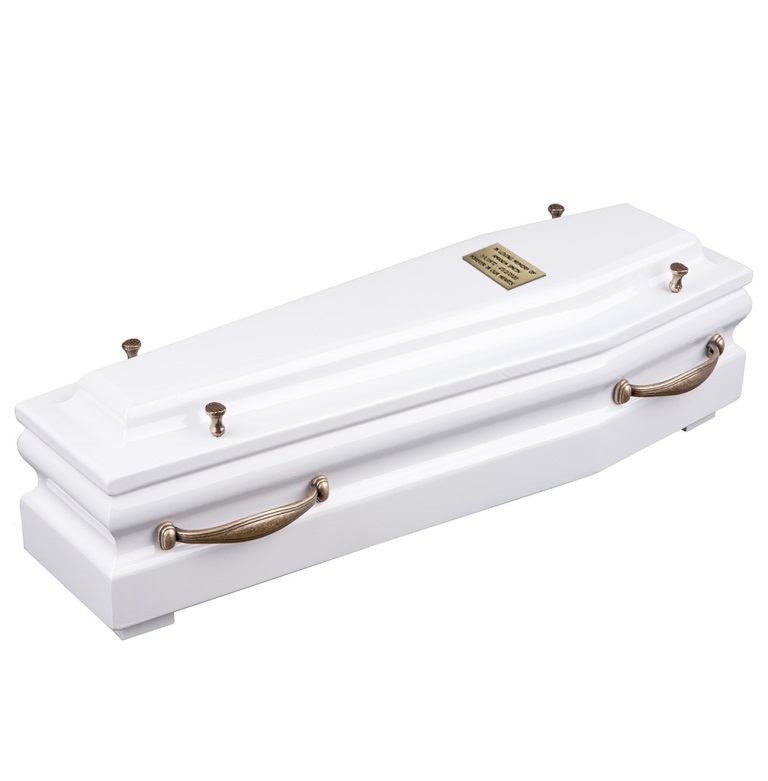 white funeral mini coffin