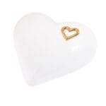 white heart cremation urn
