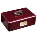 wooden urn with hearts