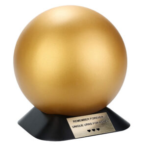 Gold cremation urn for adult ashes
