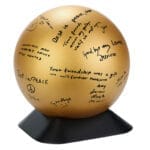 gold sphere urn