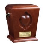 Wooden heart urn