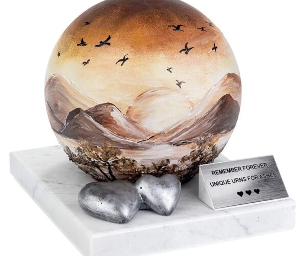 sunset decorative urn for ashes, sunset urn, decorative urns