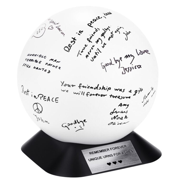 Urn with signatures, personalized urn, urn on which to leave a signature