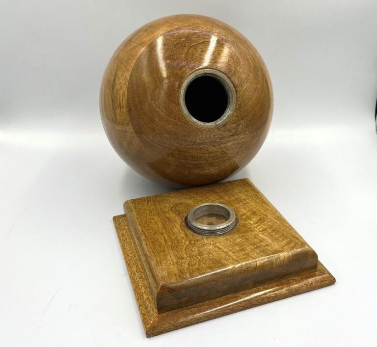 wood ball urn for ashes