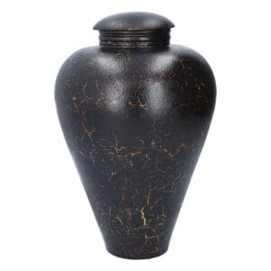 black wood urn