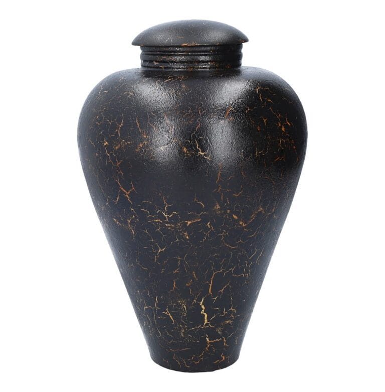 black wood urn