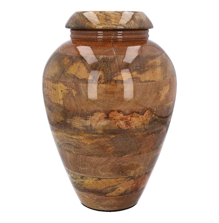 Unique mango wooden urn adult size
