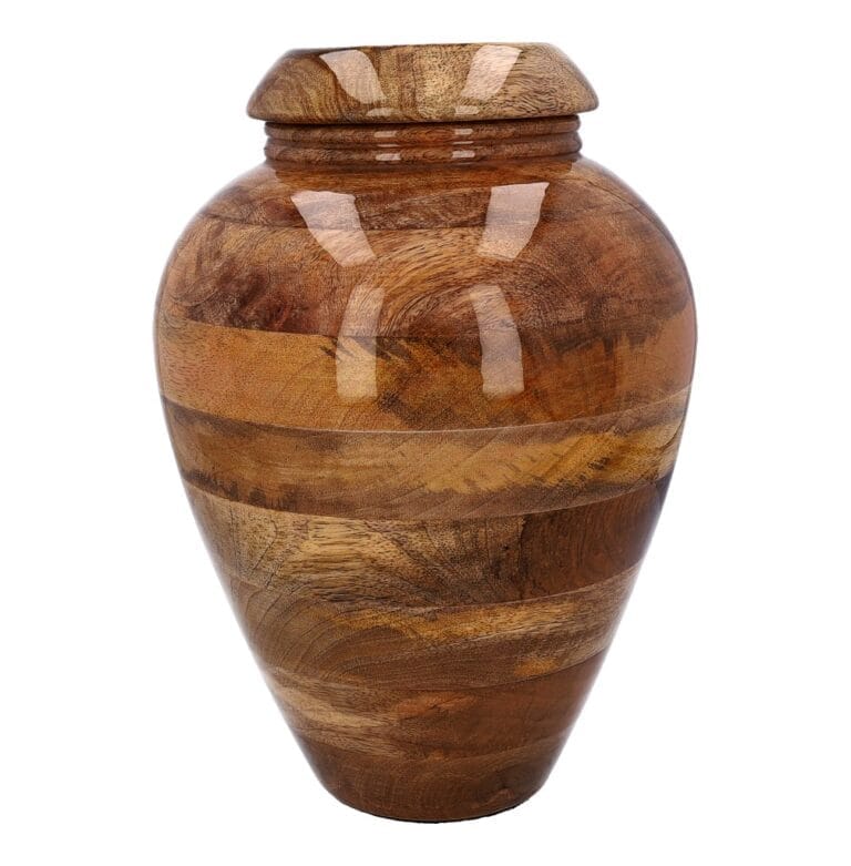 Mango wood funeral urn